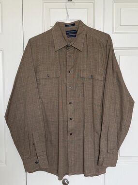 Daniel Cremieux Brown Plaid Dress Shirt